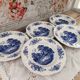Lot de 5 assiettes creuses Sarreguemines modèle Romantic bleu