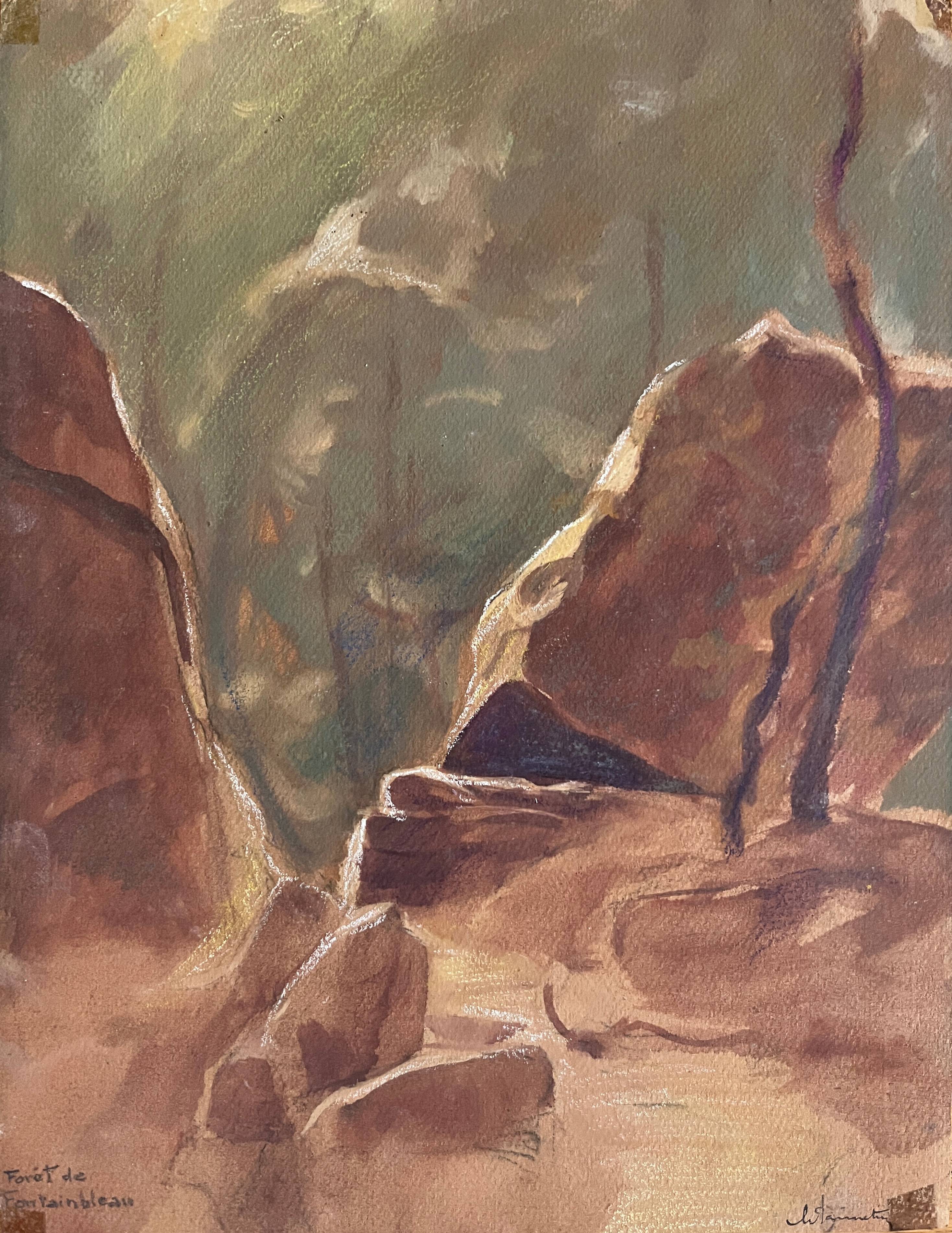 Paintings set of 3 drawings by Ed. Pannetier (1884-1965) Ville d'Avray pond F