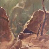 Paintings set of 3 drawings by Ed. Pannetier (1884-1965) Ville d'Avray pond F