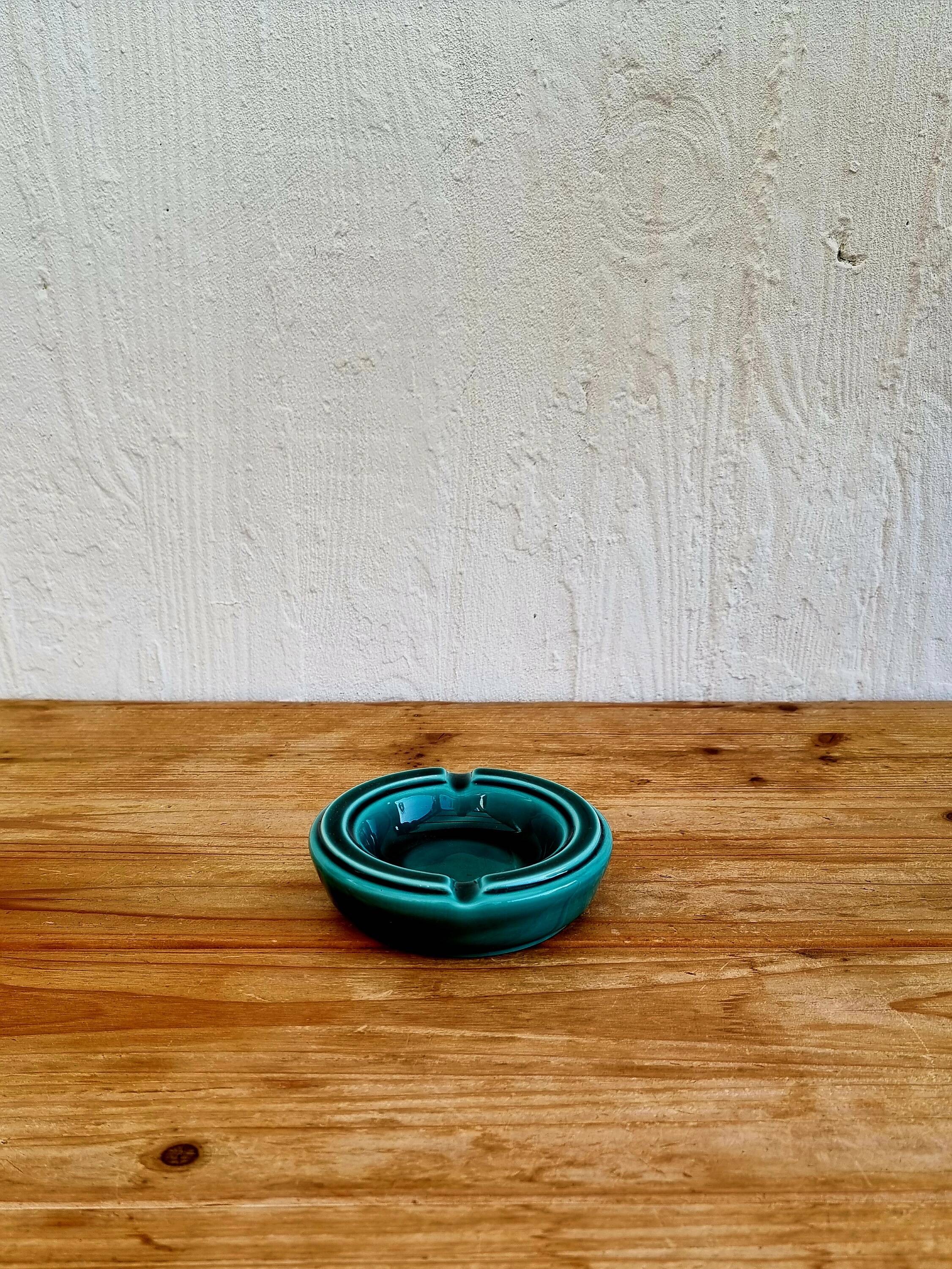 Cendrier turquoise Verceram vintage