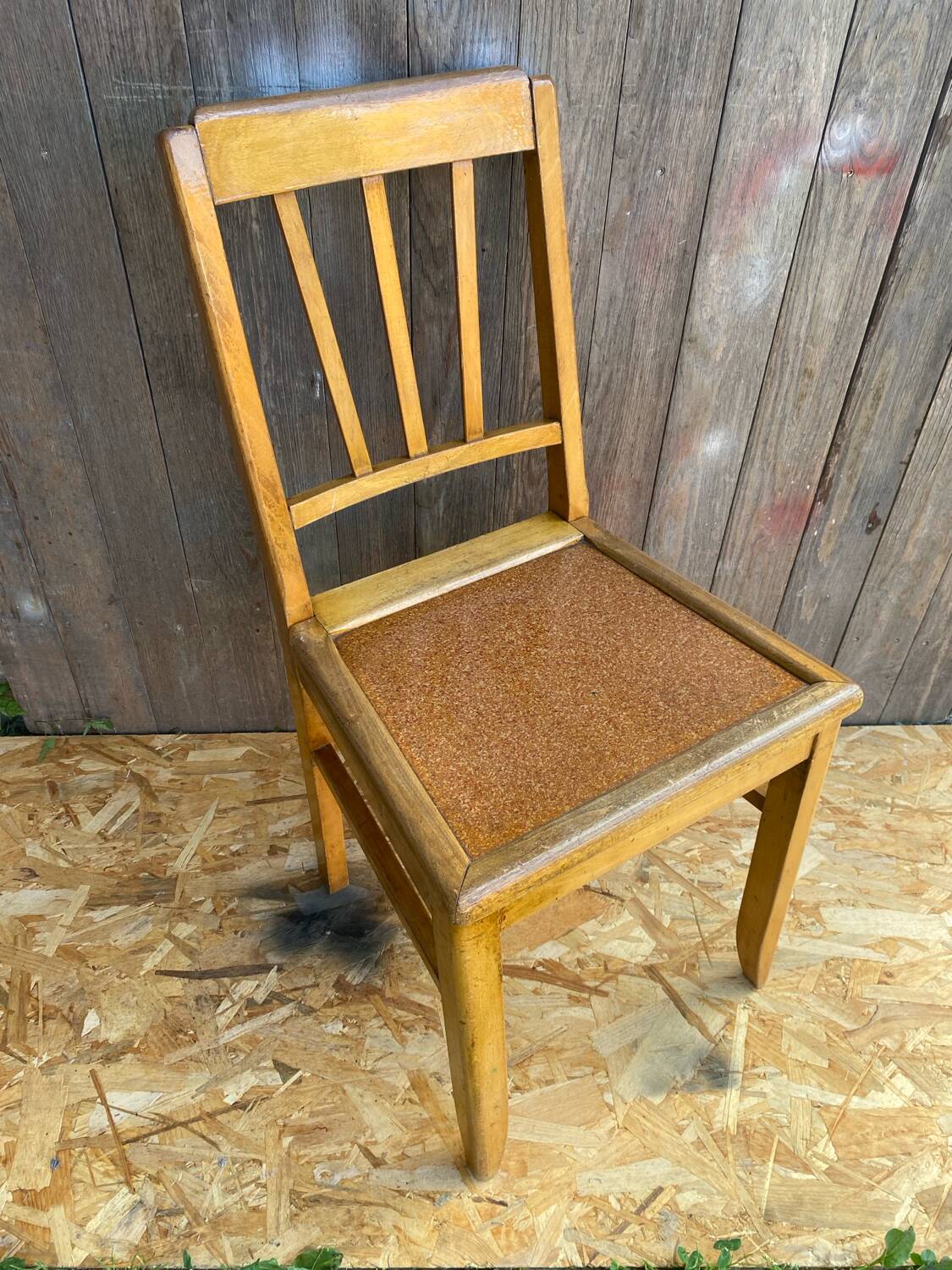 Set of 4 Antique Bistrot Chairs in Baumann Style Wood from the 60s