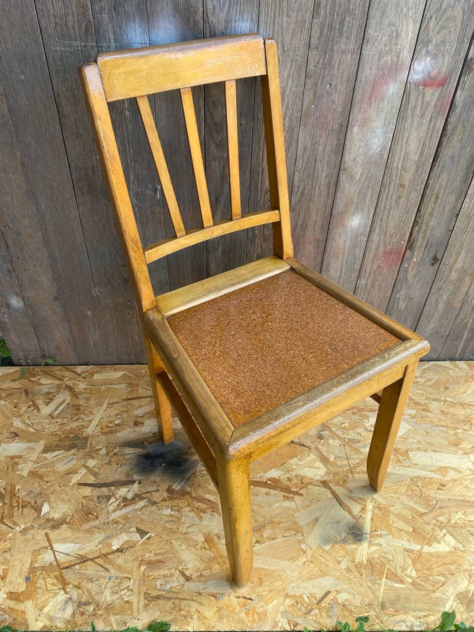 Set of 4 Antique Bistrot Chairs in Baumann Style Wood from the 60s