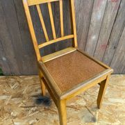 Set of 4 Antique Bistrot Chairs in Baumann Style Wood from the 60s