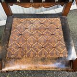 Pair of Throne Armchairs Spanish Renaissance style French Spanish armchair leather from Cordoba 1960s