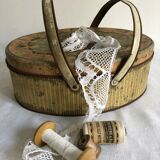 Sewing box, lithographed sheet metal box