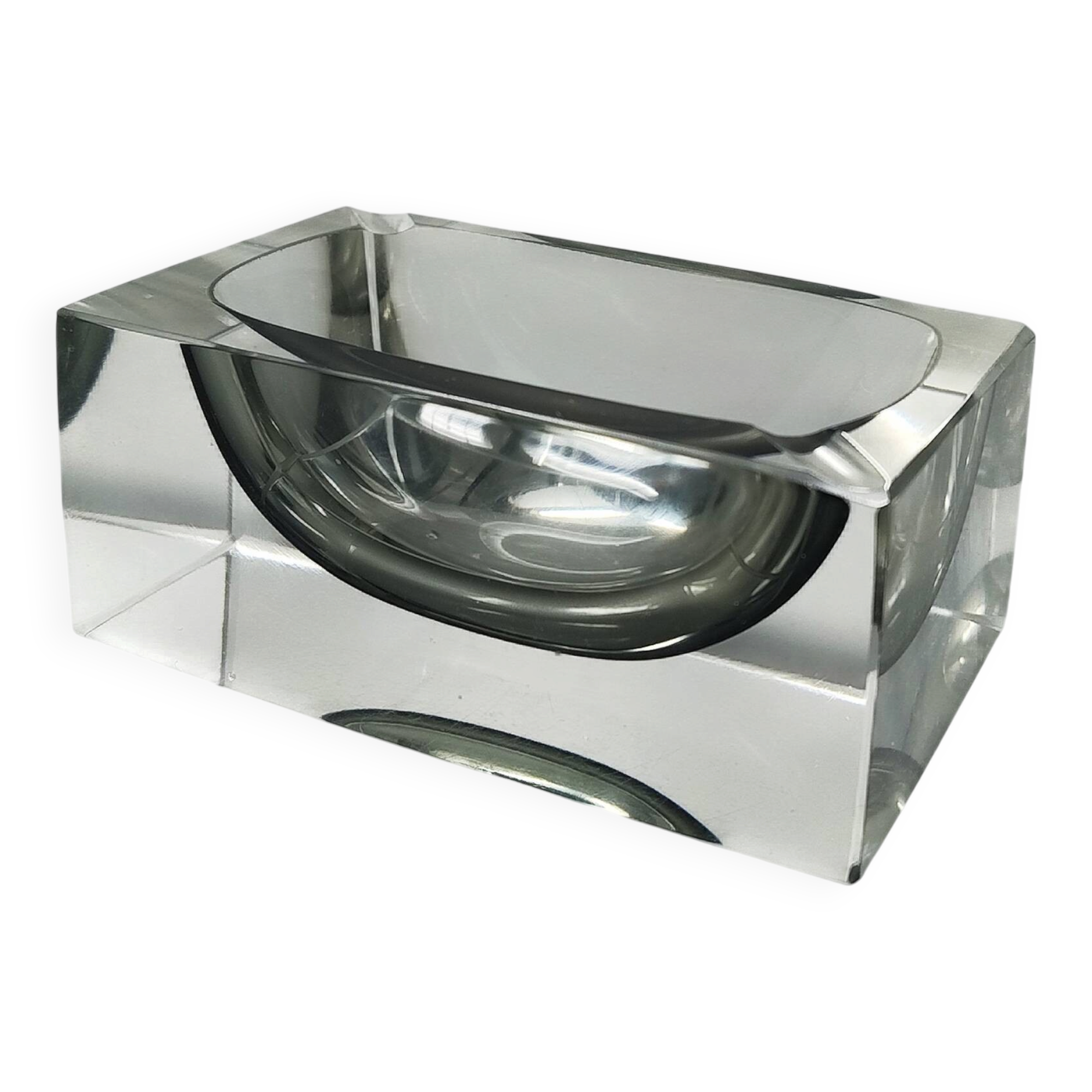 0s Stunning Grey Ashtray or Catchall By Flavio Poli for Seguso.