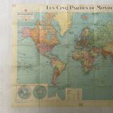 Taride vintage world map planisphere 1976