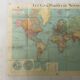 Planisphère mappemonde Taride vintage 1976
