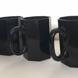 Honeycomb cups in black opaline