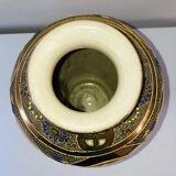 Baluster vases in polychrome earthenware, mid-20th century