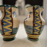 Pair of majolica jugs – perugia italy – 1960s