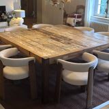 Beautiful large square table made of recycled teak.
