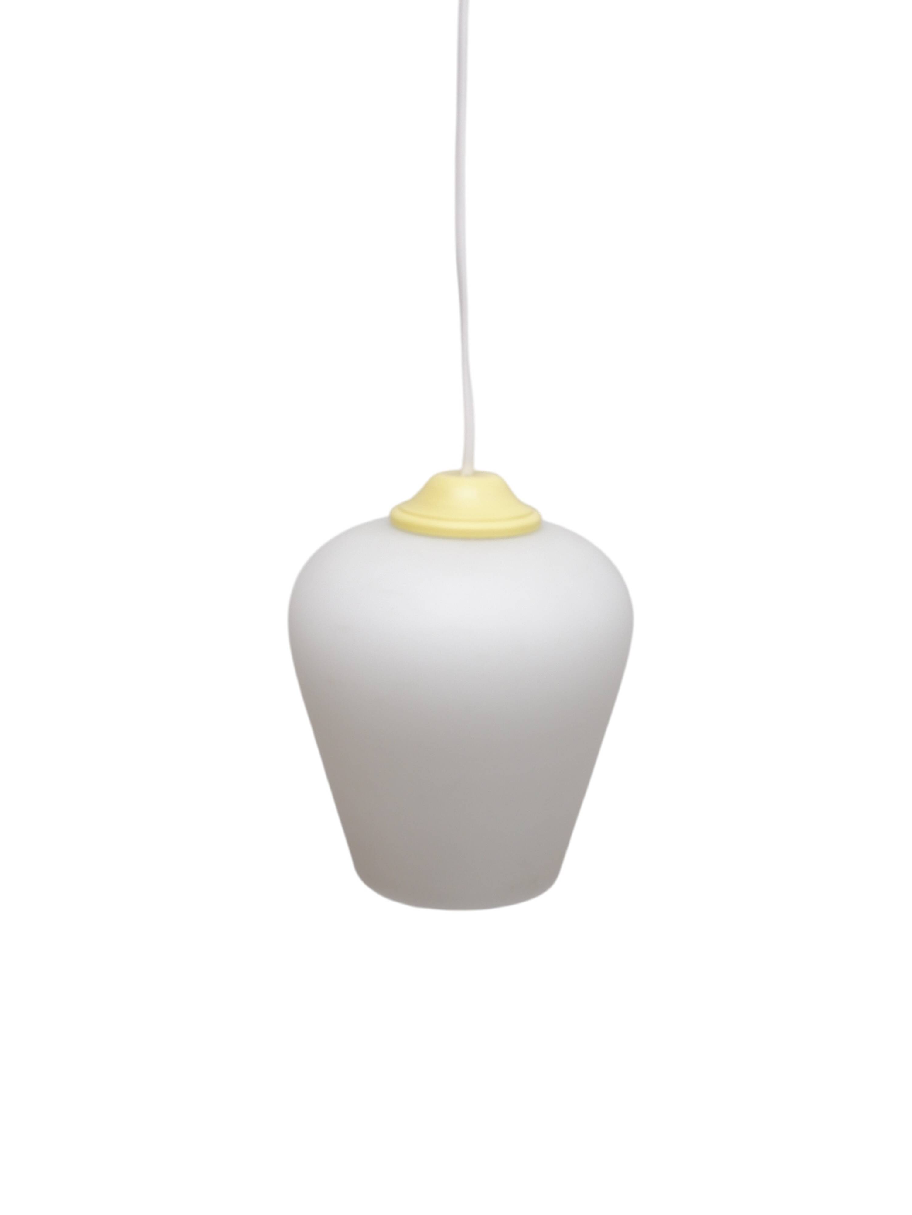 Milk glass pendant lamp, vintage