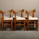Henning Kjærnulf dining chairs set in Oak and Off White Bouclé, Denmark, 1960s