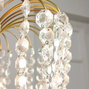 Vintage Italian Crystal and Gilt Metal Chandelier, 1980s