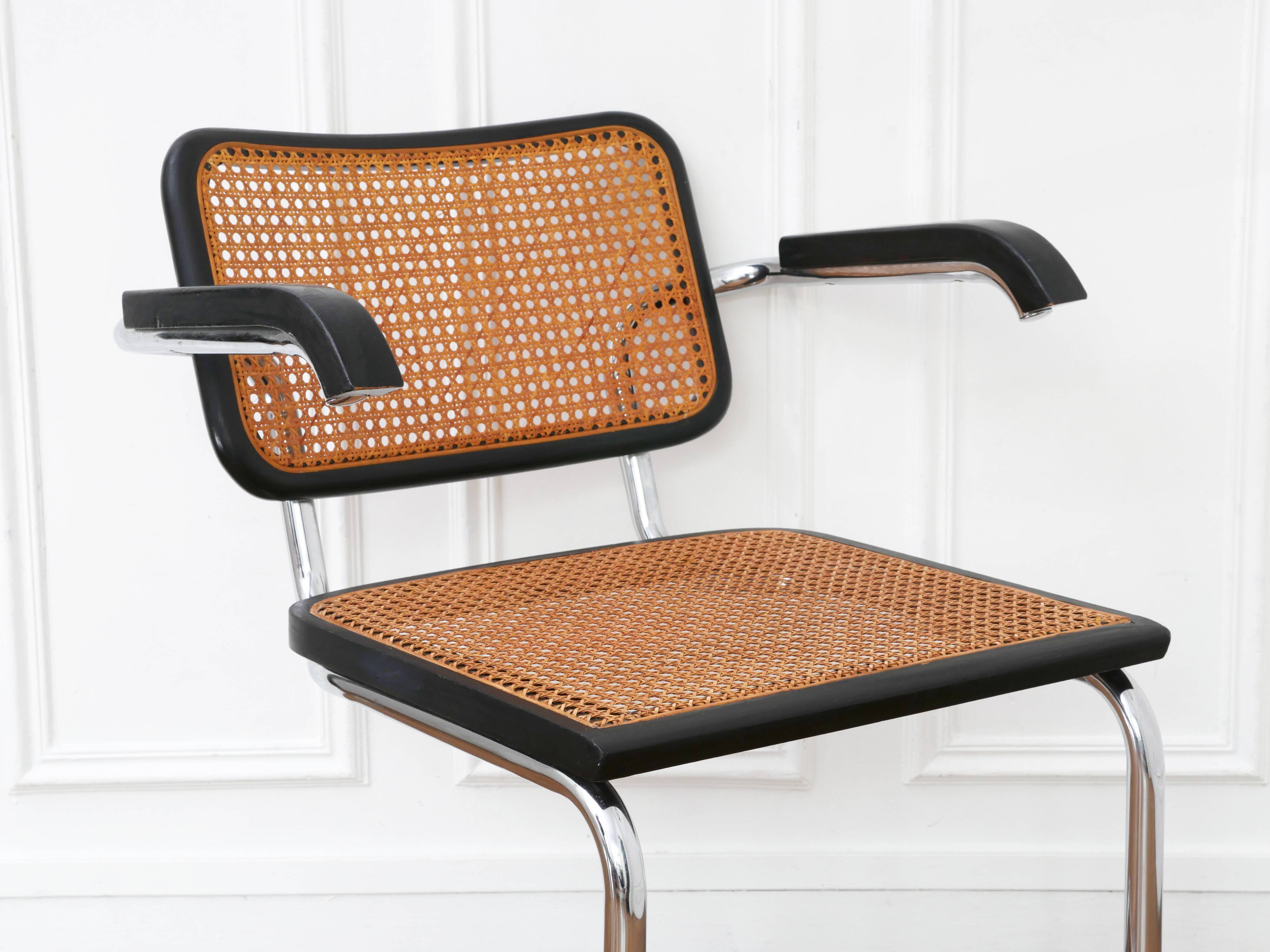Fauteuil cesca b64 breuer - cannage de l'assise refait