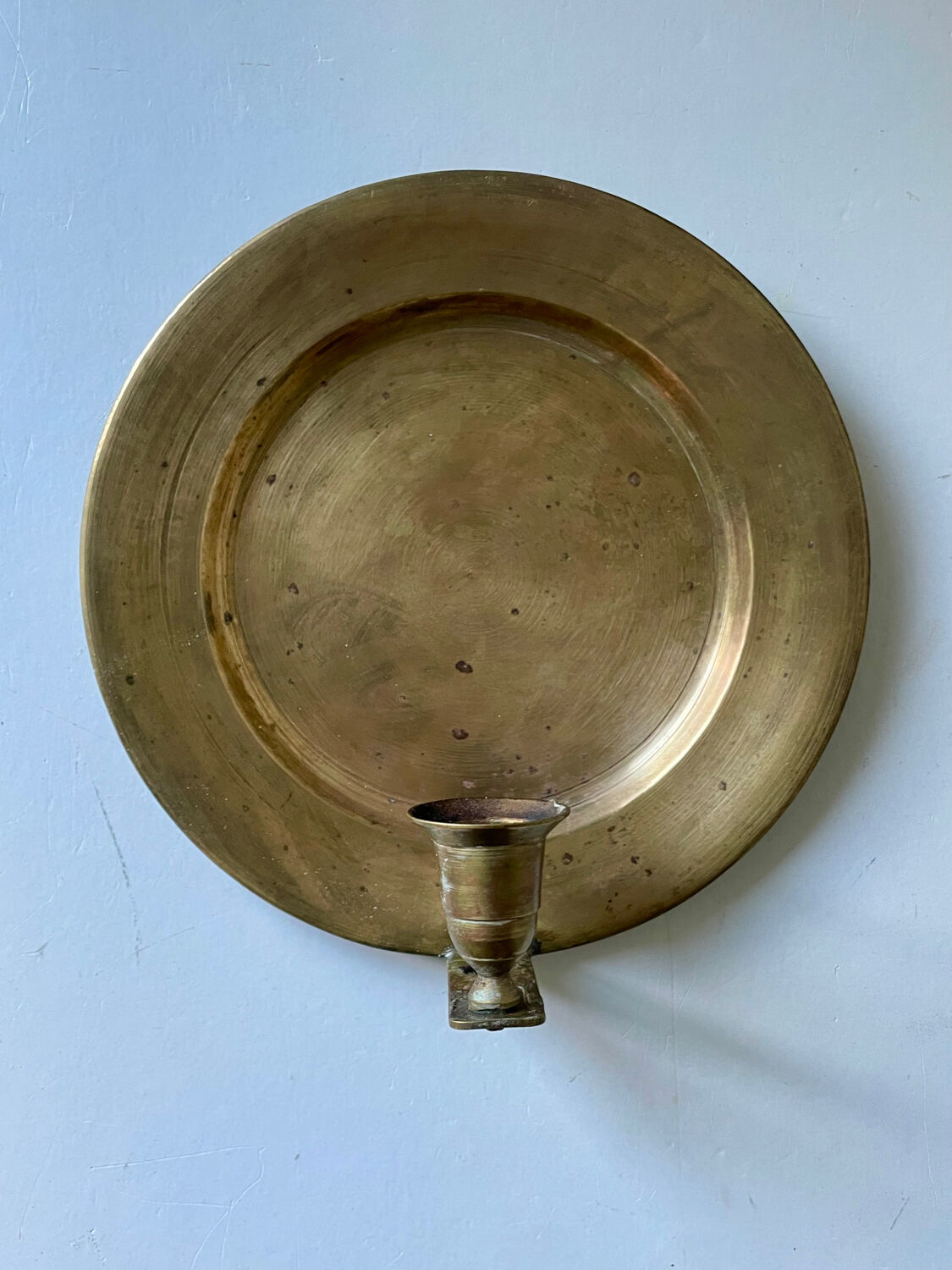 Vintage brass  Scandinavian wall candle holder sconce