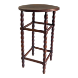 Side table / pedestal table in turned solid wood – 40s/50s