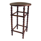 Side table / pedestal table in turned solid wood – 40s/50s