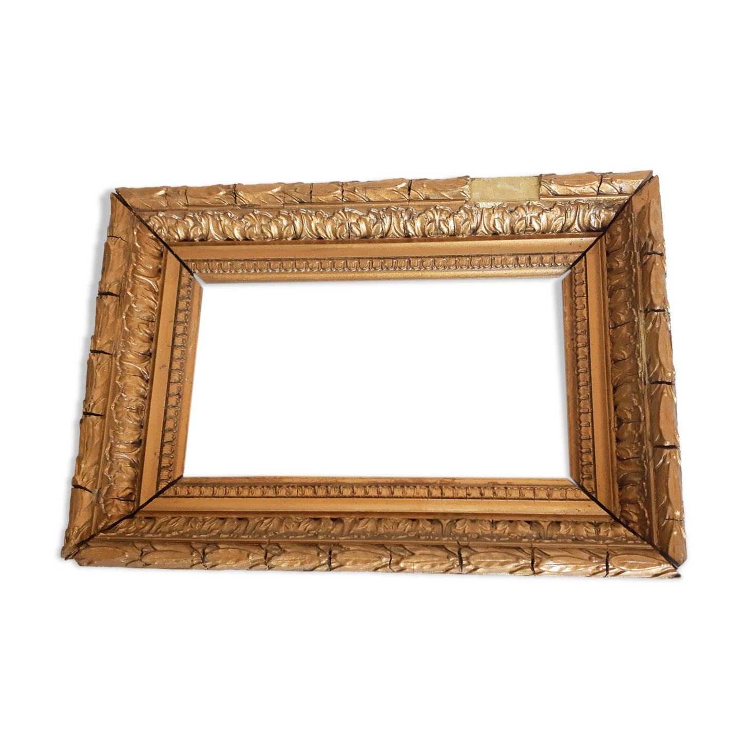 Molded frame in wood and gilded stucco, XIXth, 25 cm x 17 cm