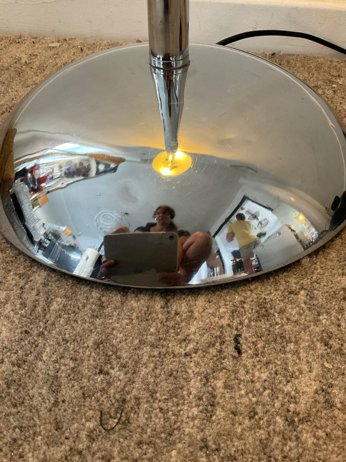 Vintage chromed metal floor lamp from the 60s-70s