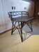 Vintage children's desk console bamboo rattan curved wood Thonet style 80s dark mahogany