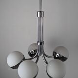 Stilnovo Chrome Space Chandelier Lamp from the 60s