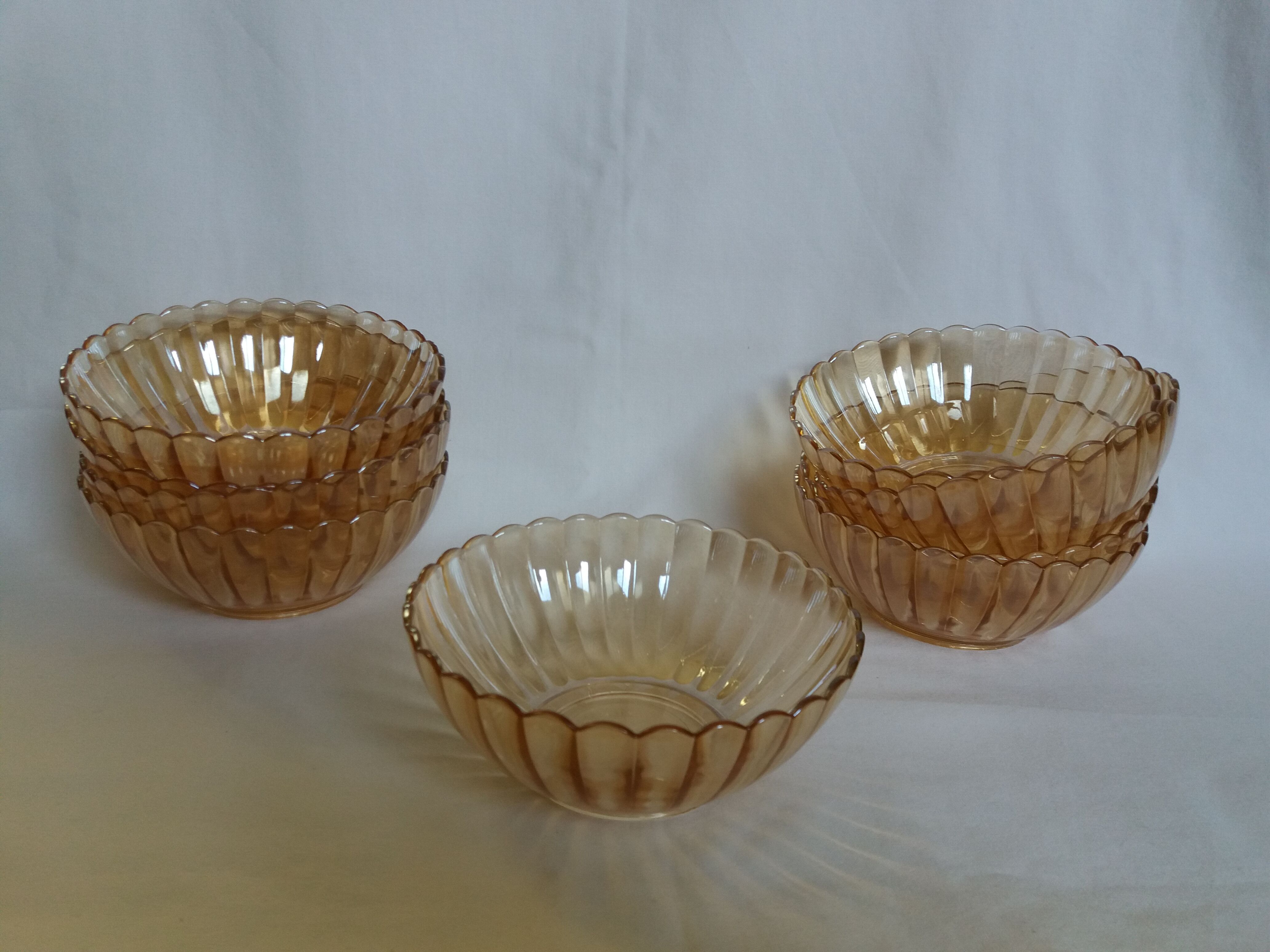 Oillor iridescent pearl amber glass cups