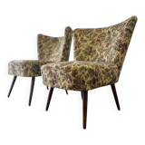 Set of 2 vintage floral cocktail armchairs
