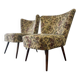 Set of 2 vintage floral cocktail armchairs