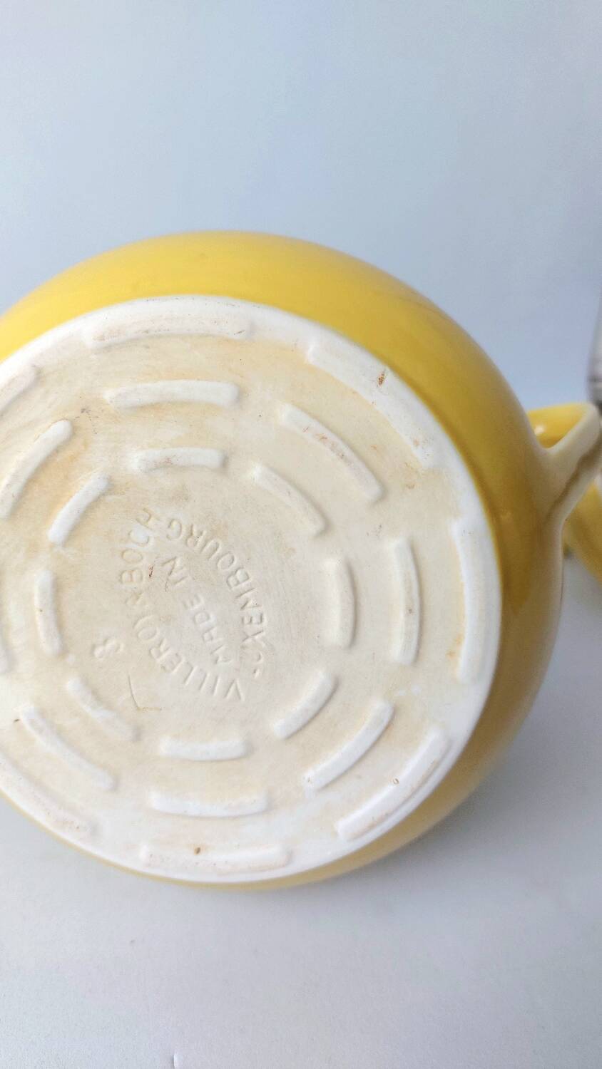 Théière vintage jaune Villeroy & Boch vaisselle rétro