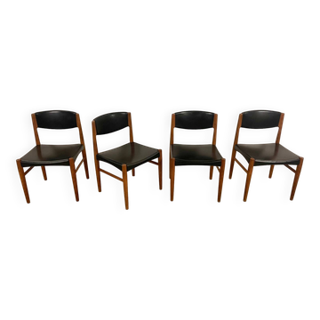 4x Chaises scandinaves en teck par Grete Jalk MidCentury années 60