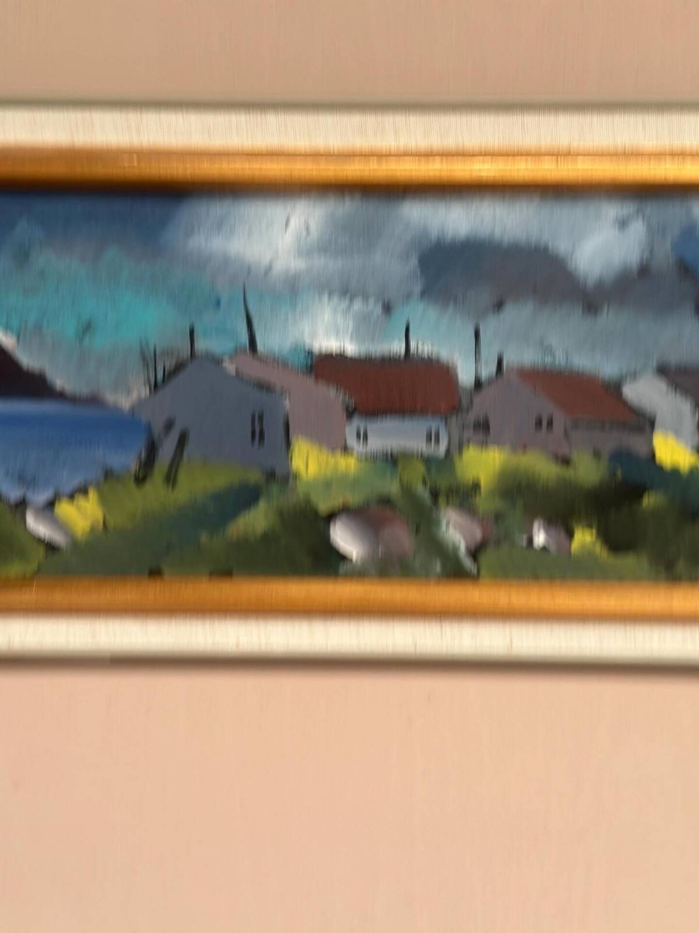 Original Swedish Oil On Panel – “Huts” By Bo Sjööberg