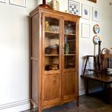 Cupboard, showcase 2 doors in dark wood