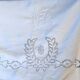 large sheet 2m25 x 3m, 19th-century Richelieu embroidery, monogrammed MG