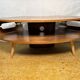 Mid-Century Modern Jual Havana Walnut Corner TV Stand Elegant Walnut Finish