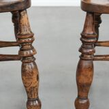 Set of 2 antique English captain's chairs/desk chairs from the 19th century