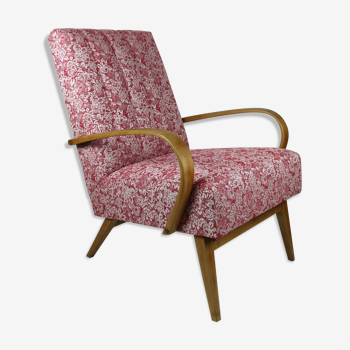 Art deco style rose velvet armchair, 1970s