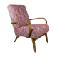 Art deco style rose velvet armchair, 1970s