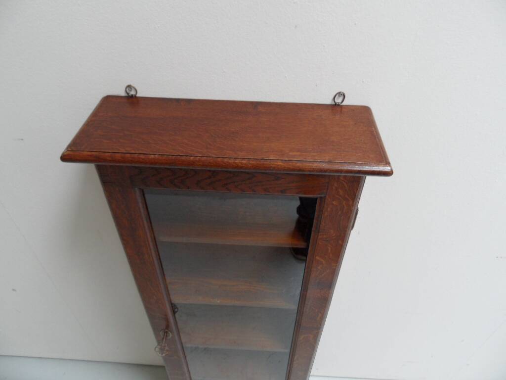 Antique oak display cabinet