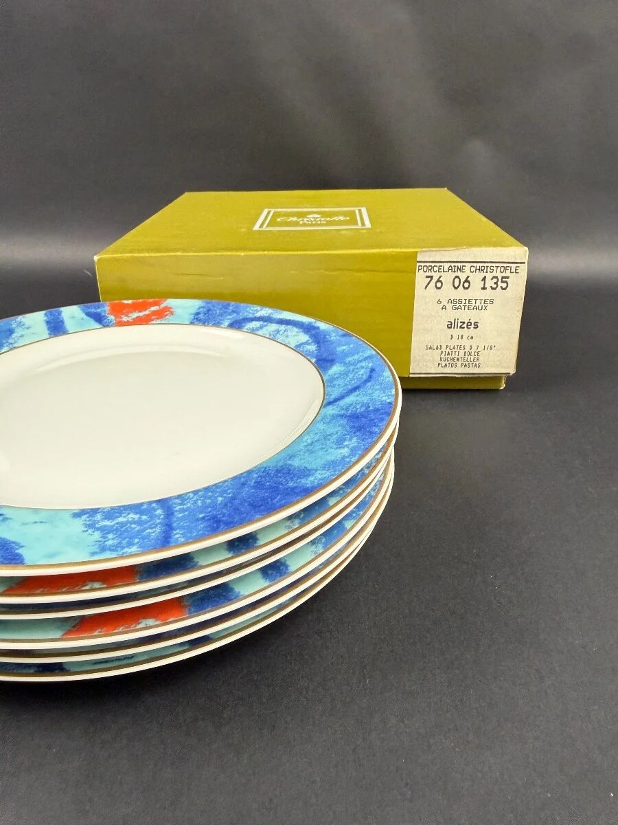 Christofle six dessert plates model Alizés