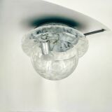 Vintage Space Age UFO Flush Mount Light Fixture with Spotted Glass Shade, 1960s