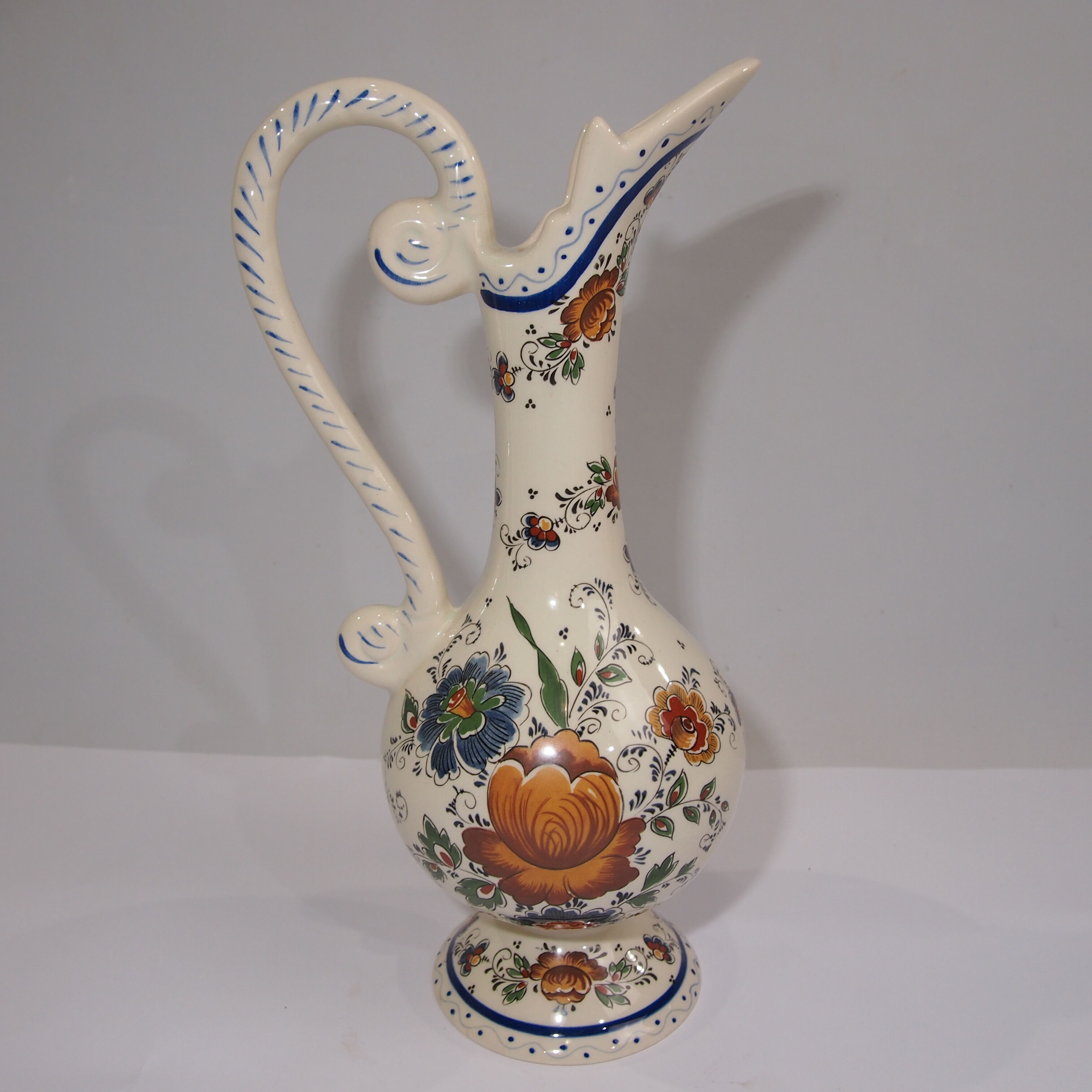 Delft porcelain pitcher, signed H Bequet for jema