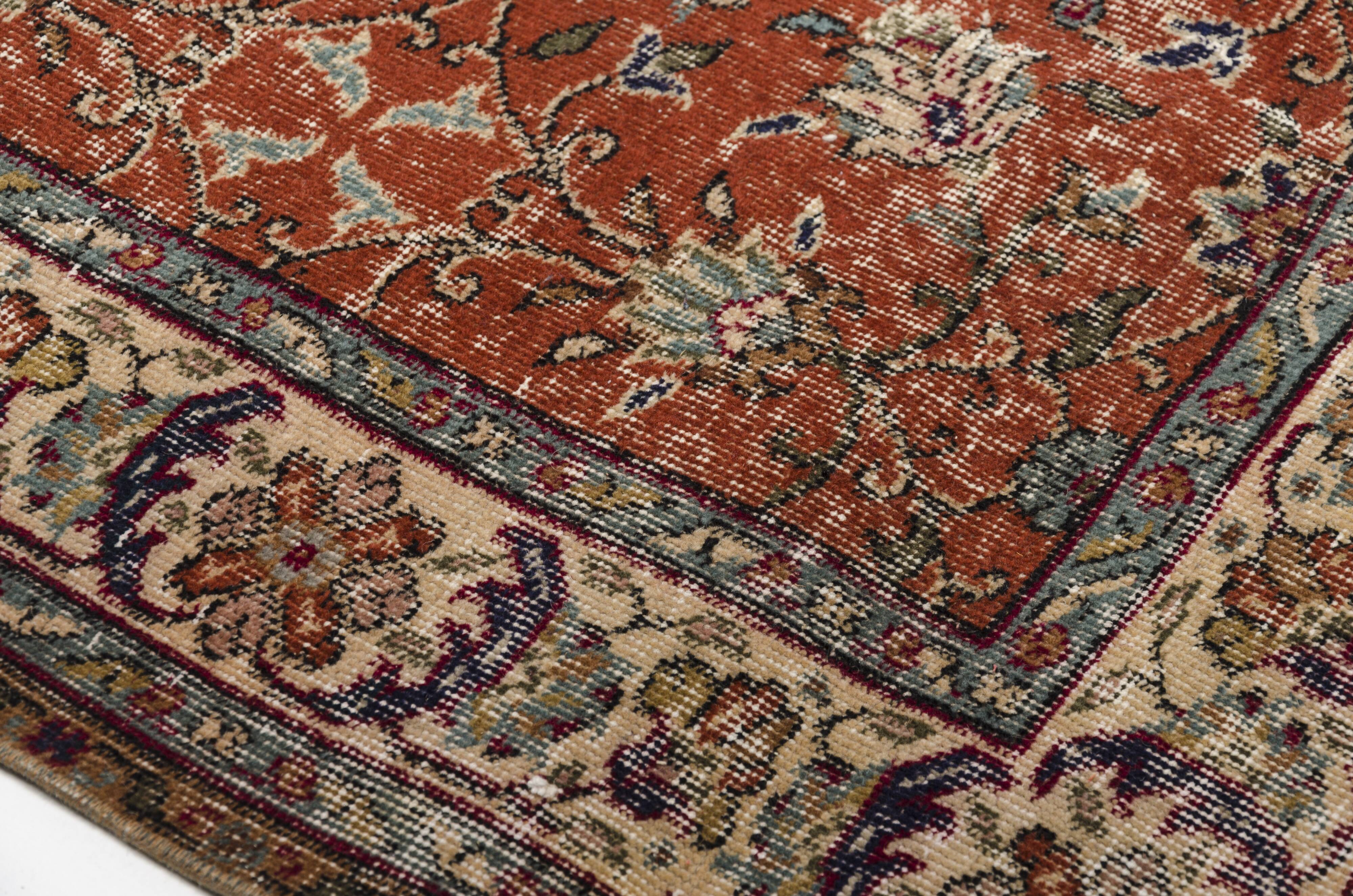 Vintage Anatolian Floral Carpet
