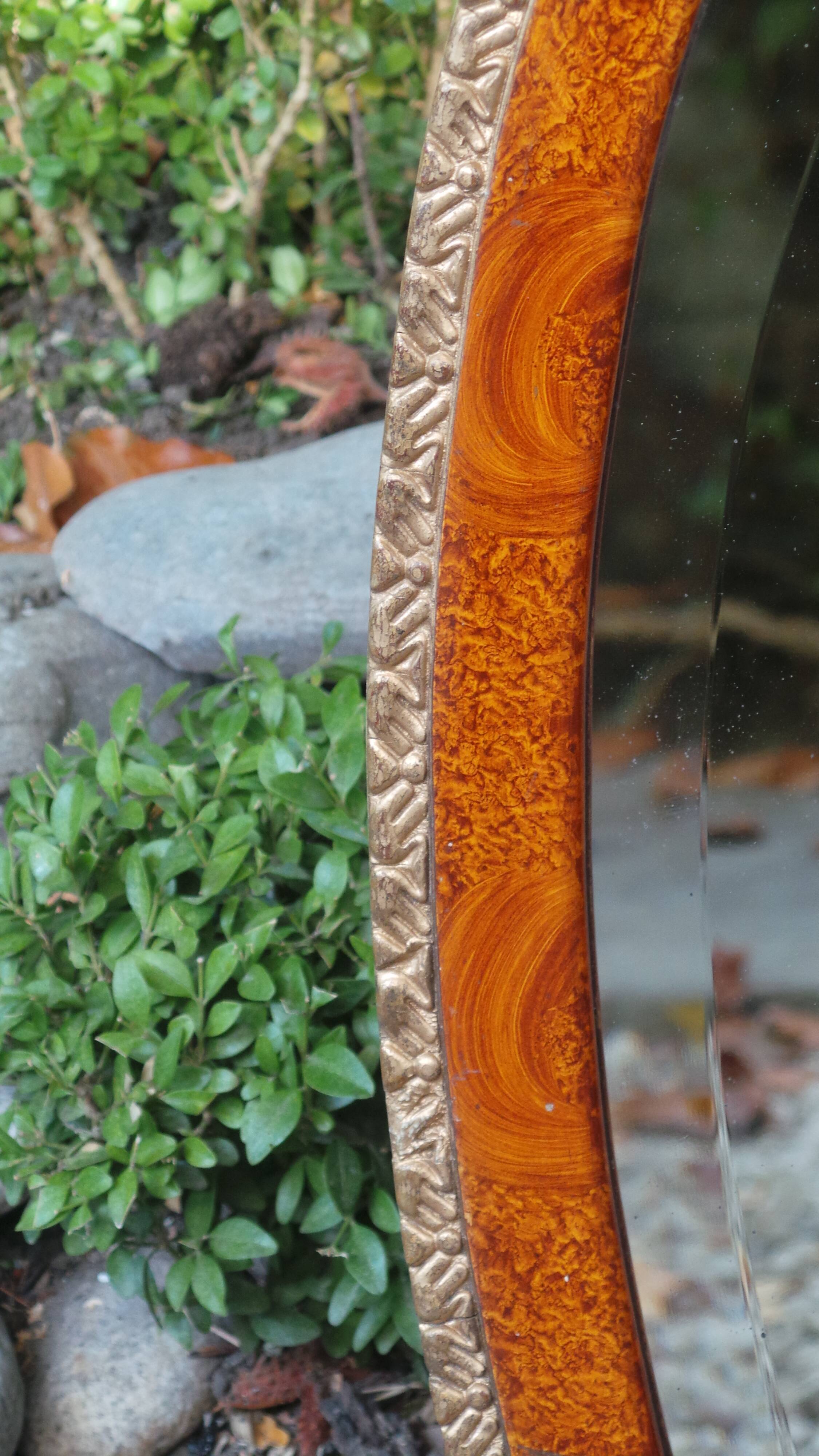 Mirror oval art deco 40 x 67cm