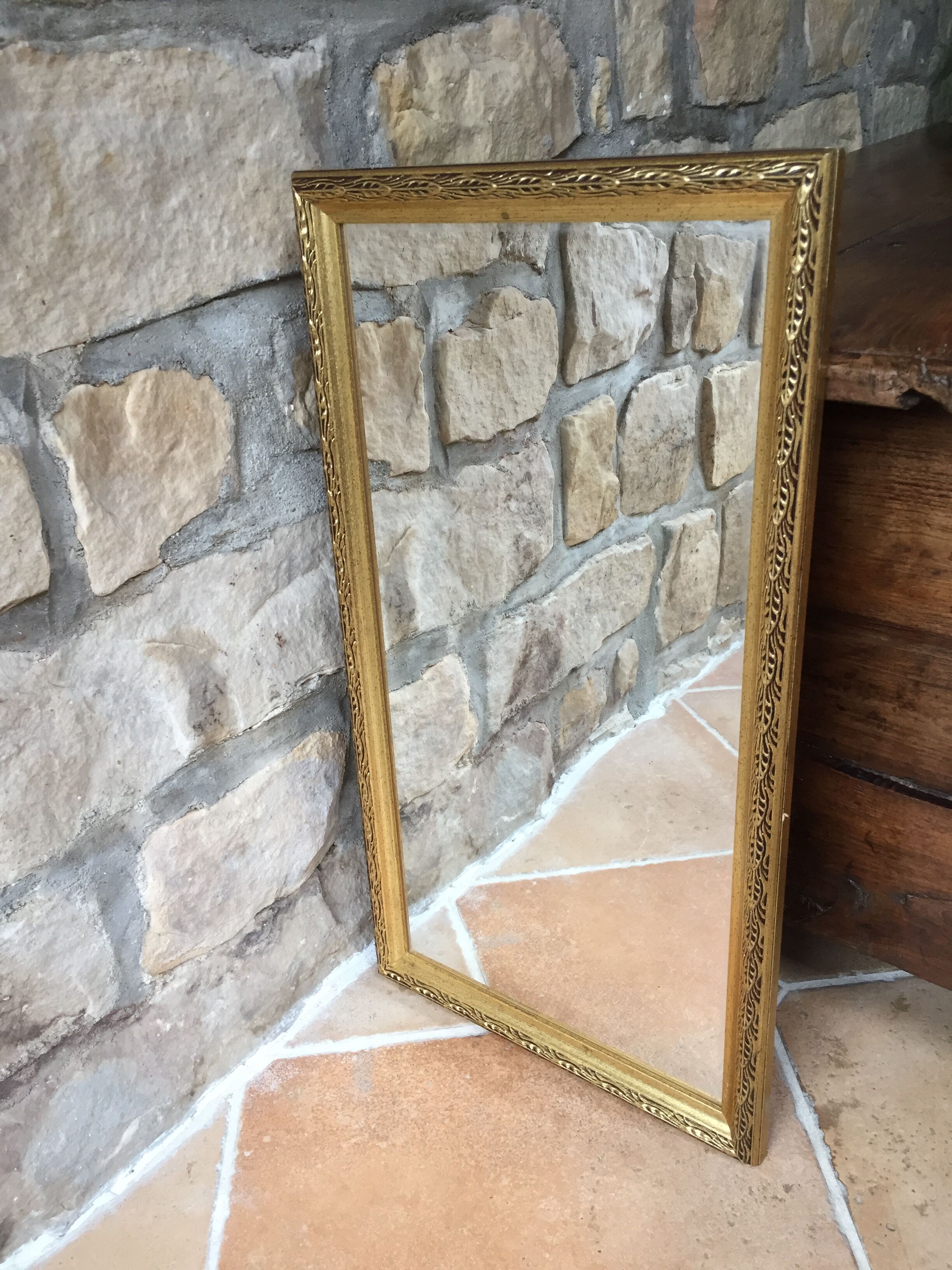 Golden vintage mirror 35x65cm