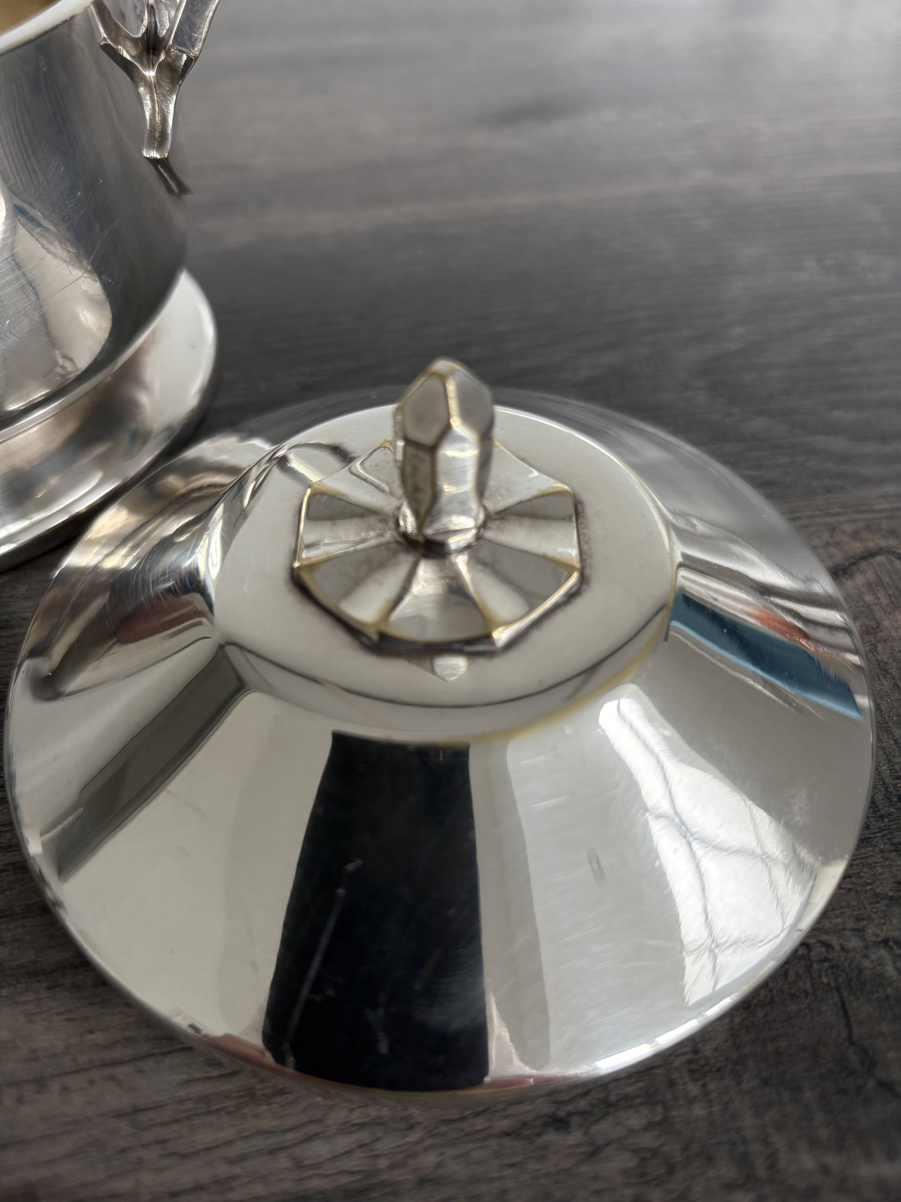 Antique silver-plated sugar bowl