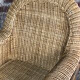 Rocking chair in rattan and bamboo rocker 1980
