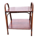 Vintage wood and bamboo side table