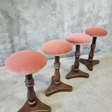 Set of antique stools old pink 1920s